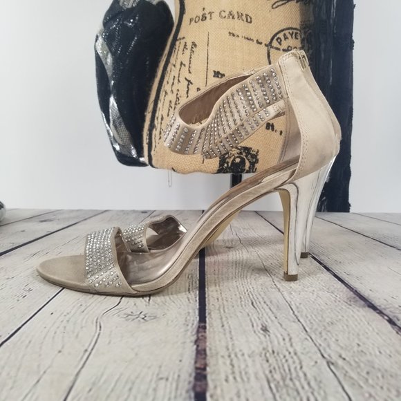 Alfani Special Occasion Gold Rhinestone Heels 9.5M - Picture 5 of 8